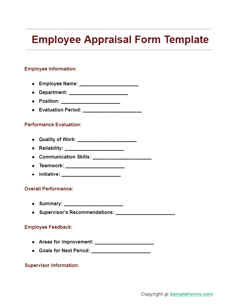 appraisal request form