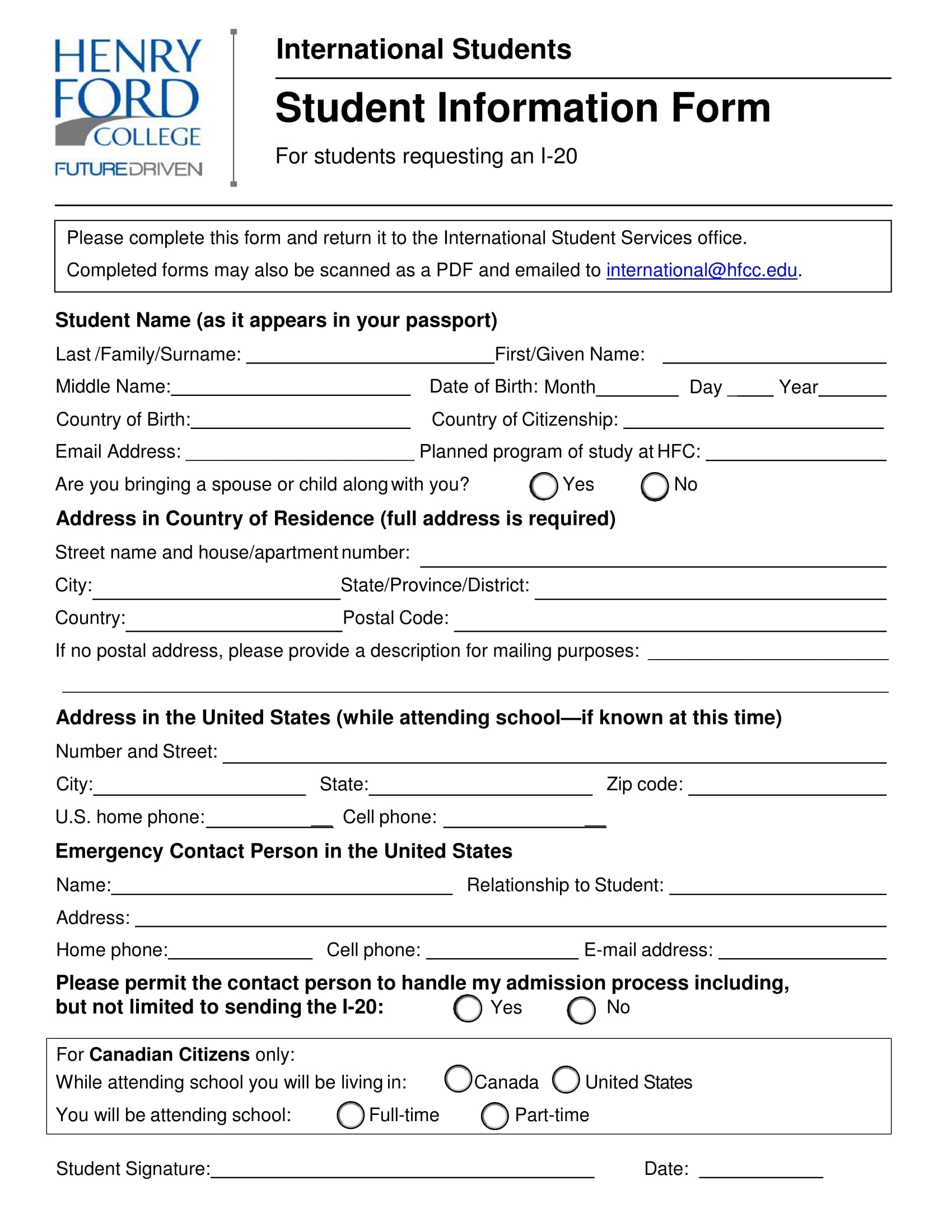 FREE 18 Student Information Form Samples PDF Word Google Docs
