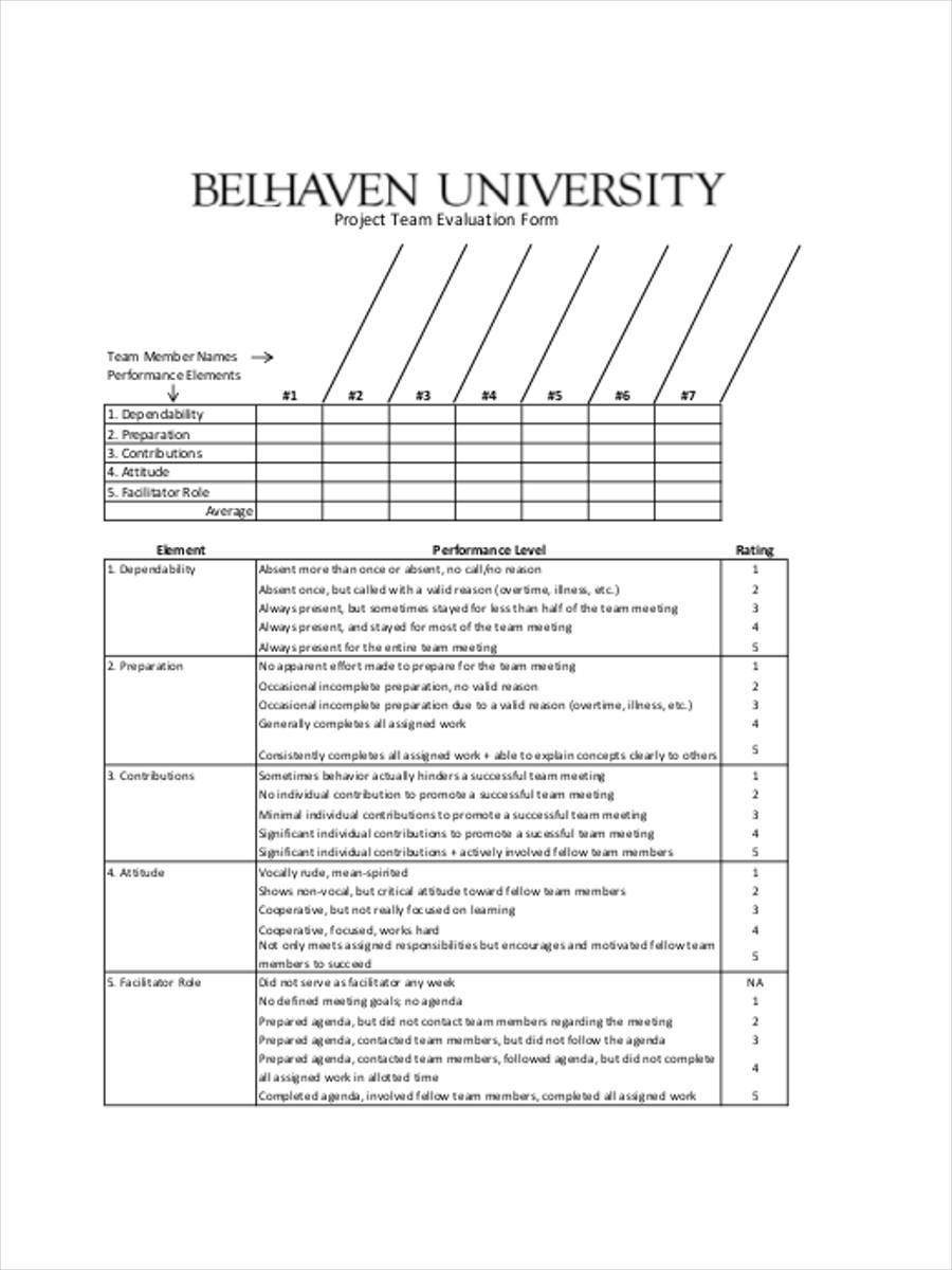 FREE 20 Team Evaluation Forms In PDF Ms Word Excel FREE 20 Team Evaluation Forms In PDF Ms Word Excel