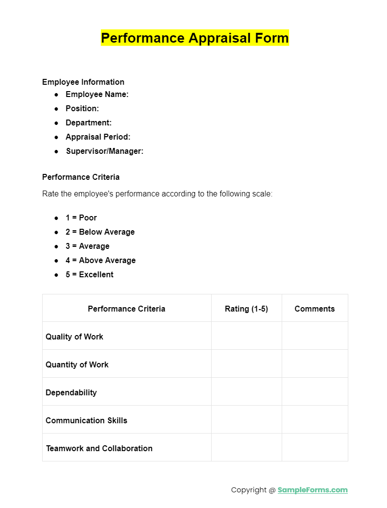 FREE 28 Appraisal Form Samples PDF MS Word Google Docs