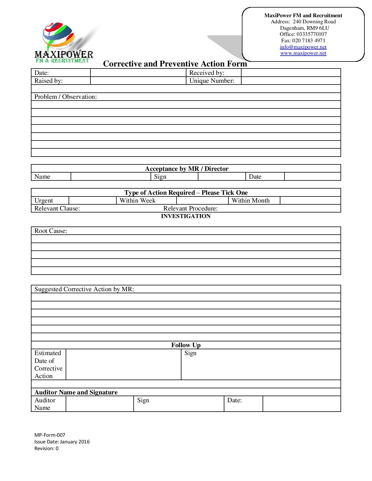 FREE 29 Action Forms In MS Word PDF Excel