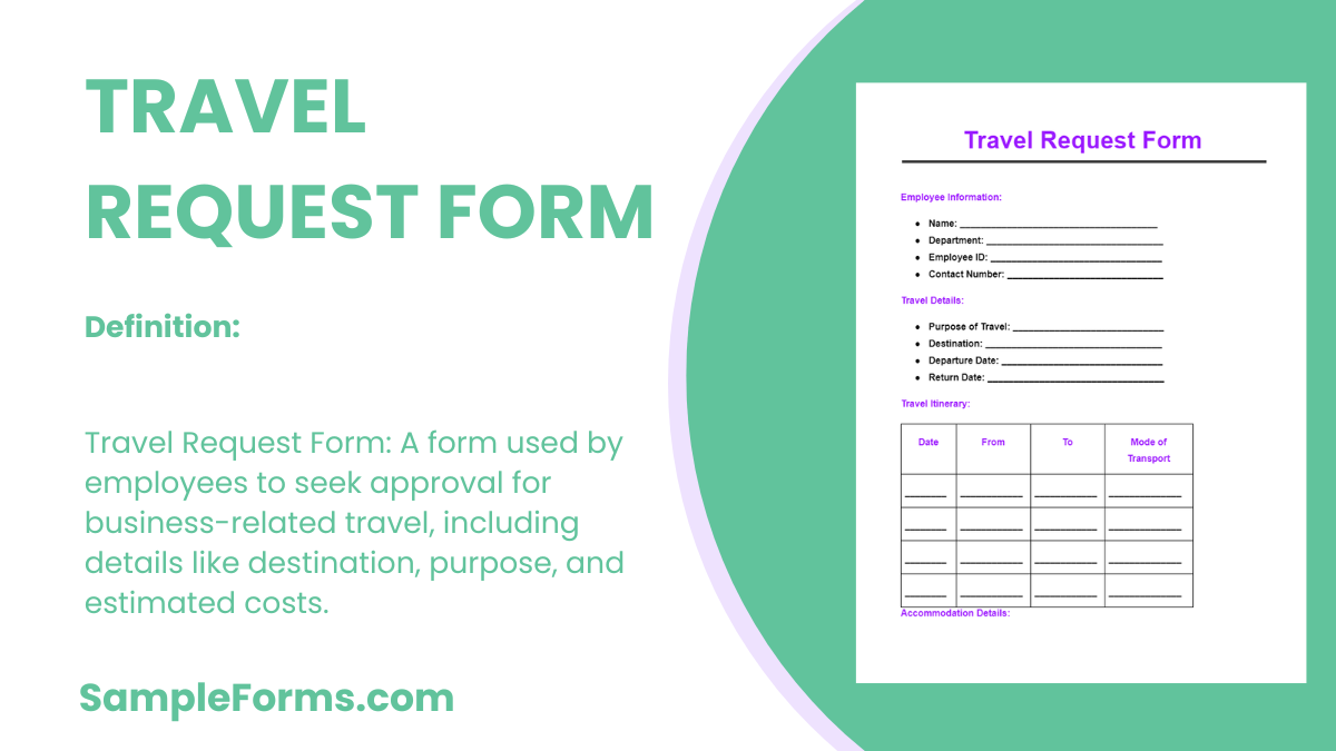 FREE 36 Travel Request Form Samples PDF MS Word Google Docs Excel