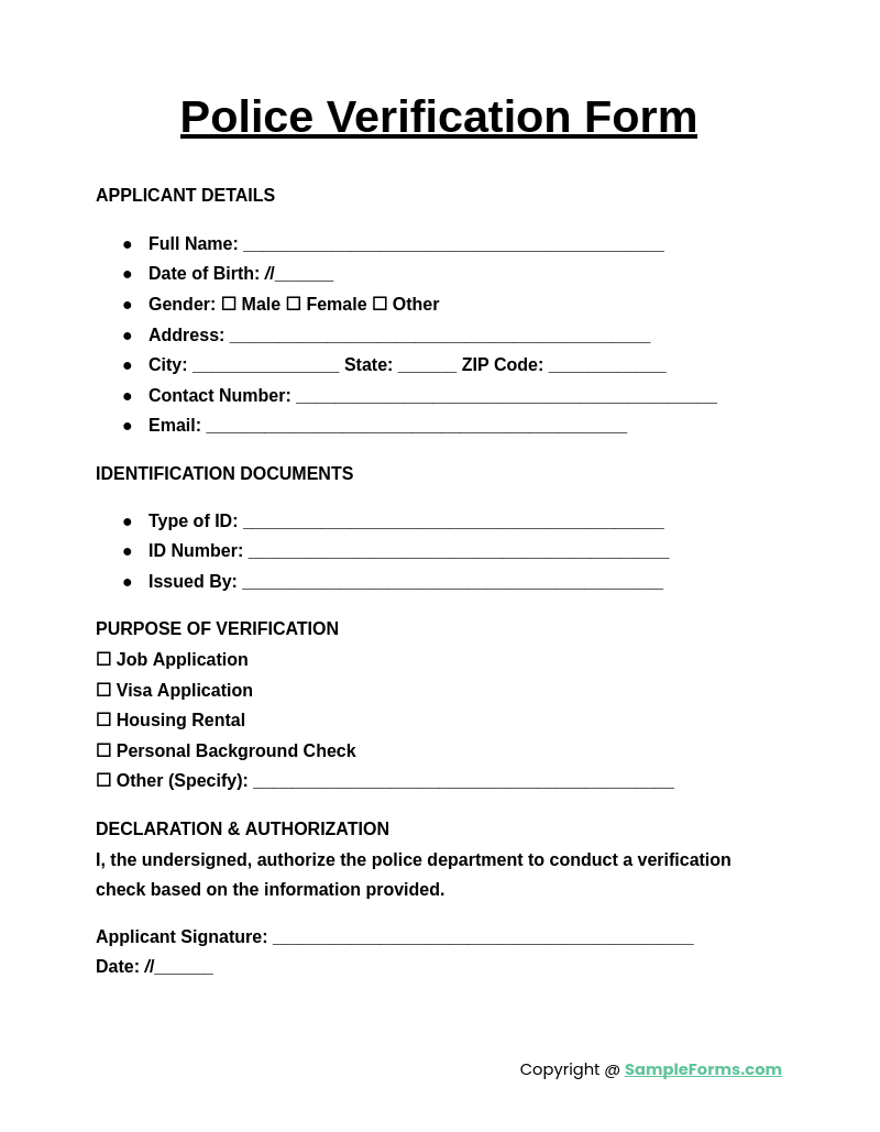 FREE 40 Verification Form Samples PDF MS Word Google Docs