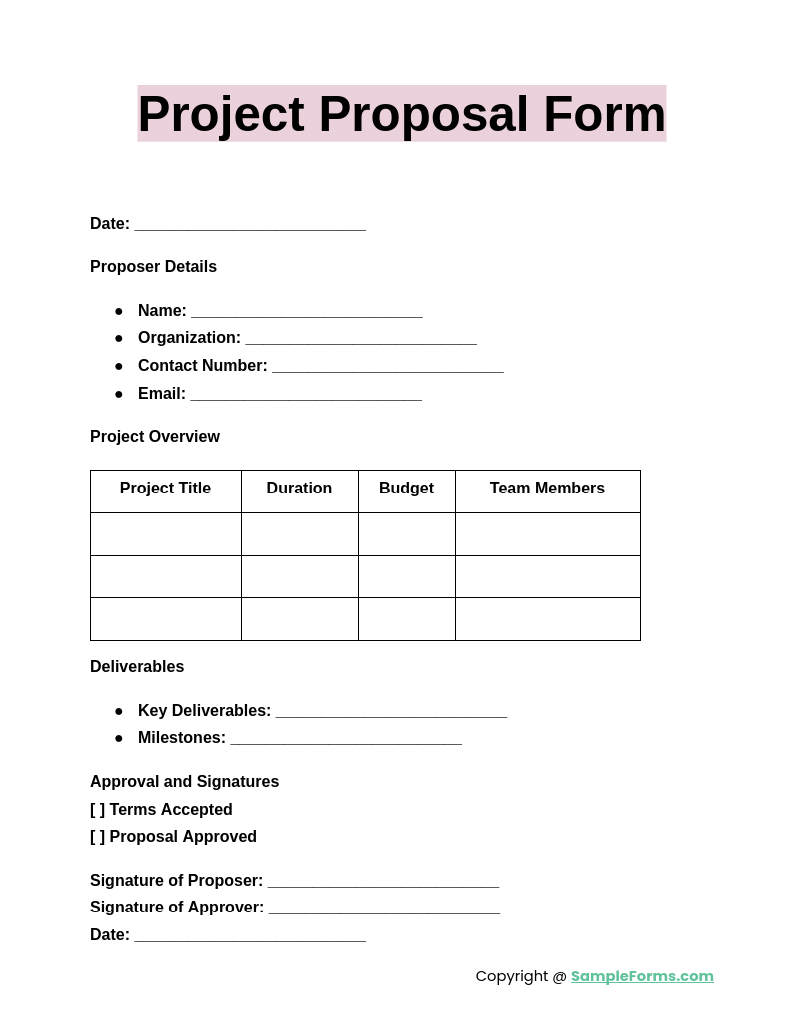 science fair proposal form