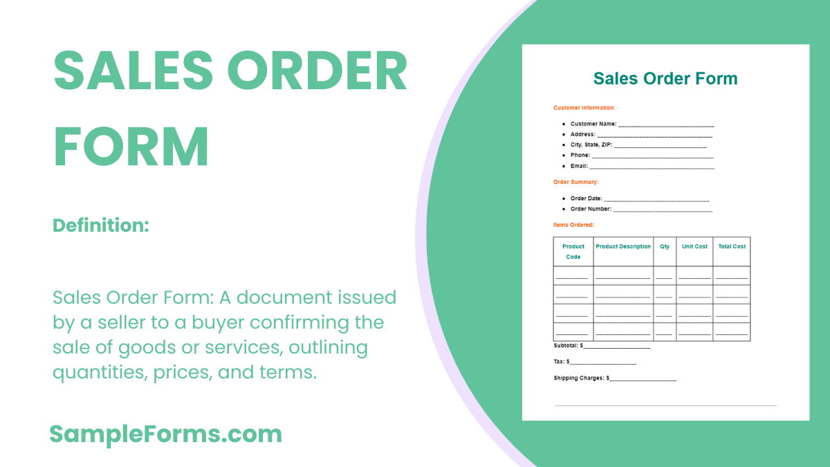 FREE 60 Sales Order Form Samples PDF MS Word Google Docs Excel