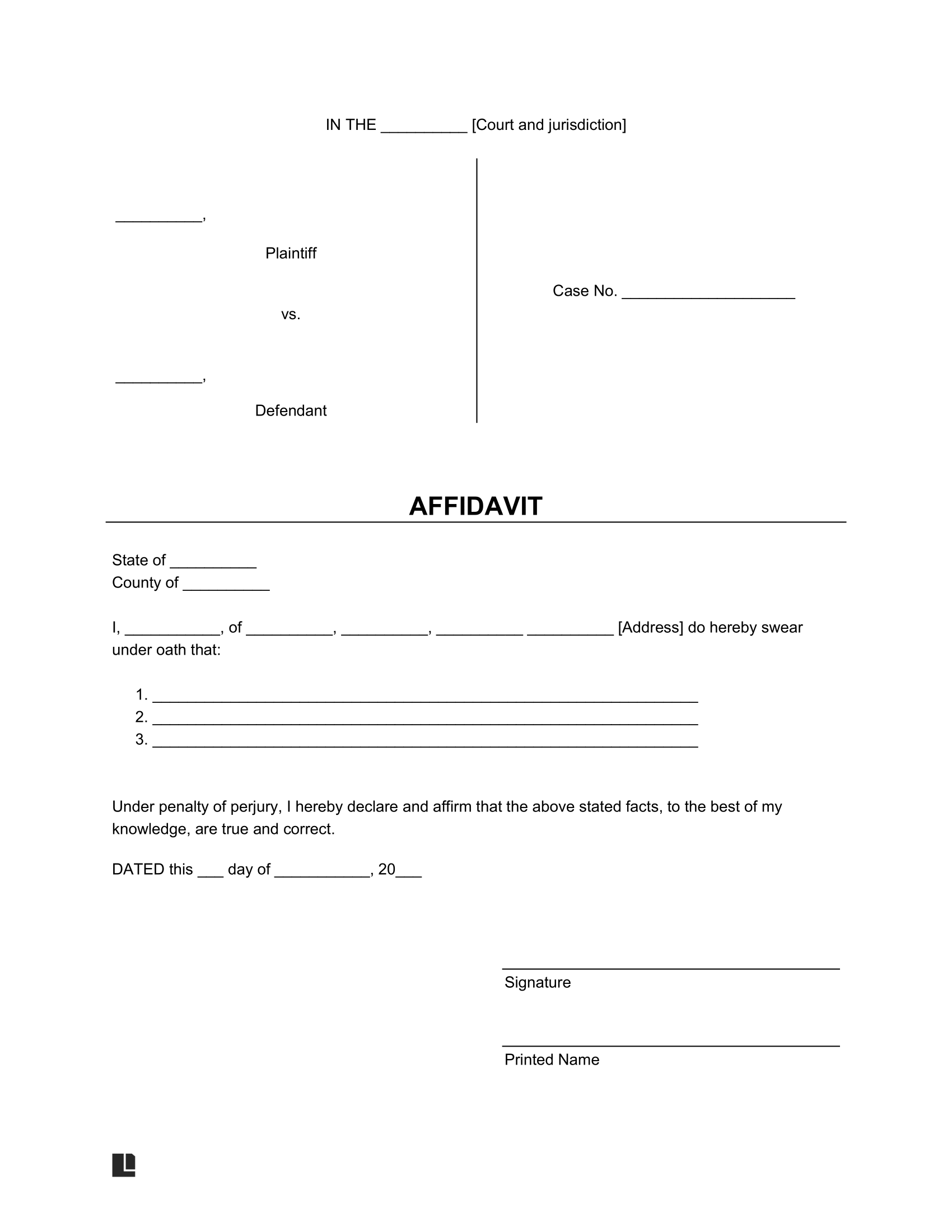 Free Affidavit Form Templates Create Fill Out And Download A Legally Valid Notarized Affidavit Free Affidavit Form Templates Create Fill Out And Download A Legally Valid Notarized Affidavit