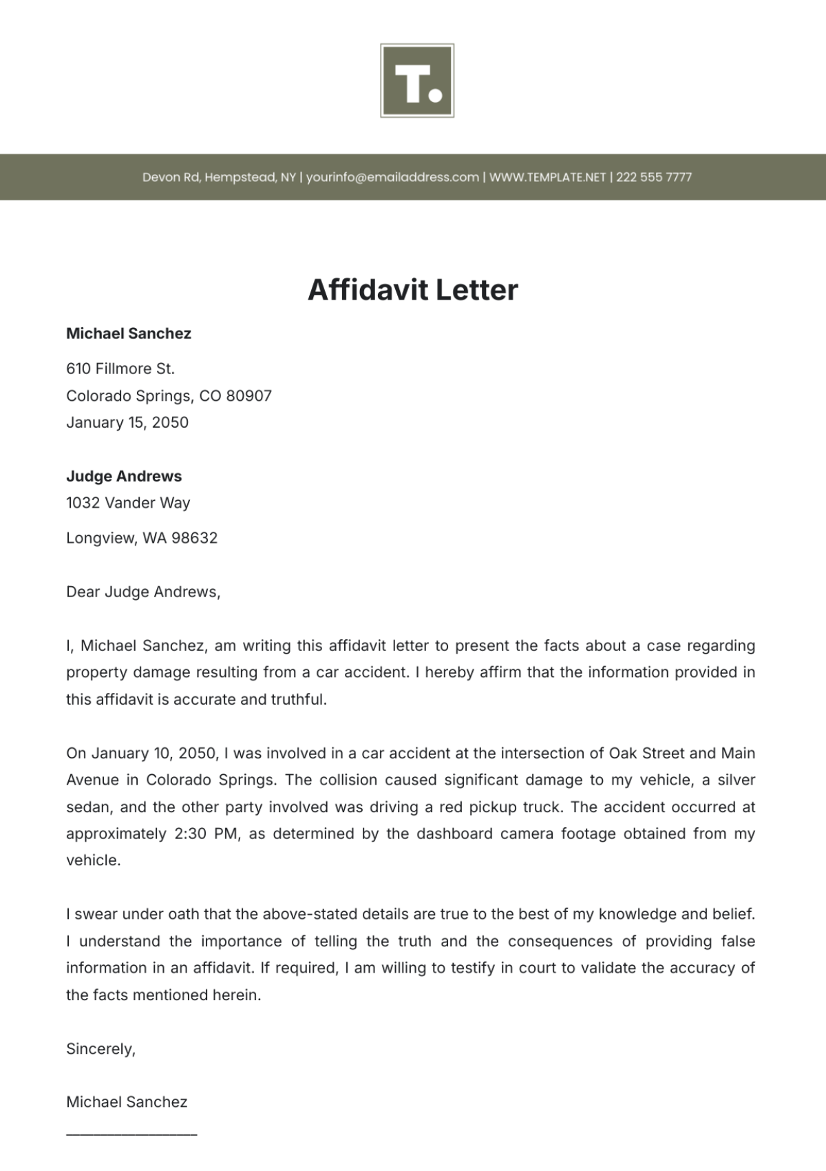 sample free affidavit form sample free affidavit form