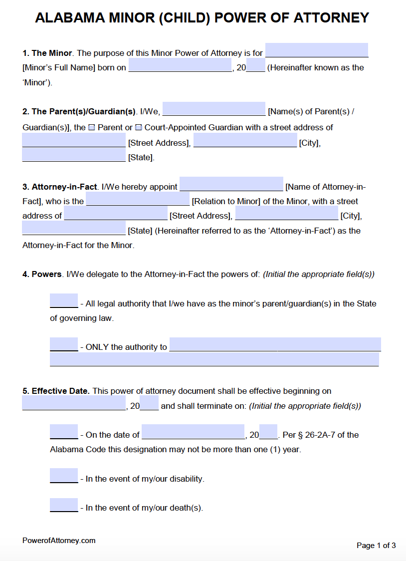 Free Alabama Power Of Attorney Forms PDF Templates Free Alabama Power Of Attorney Forms PDF Templates