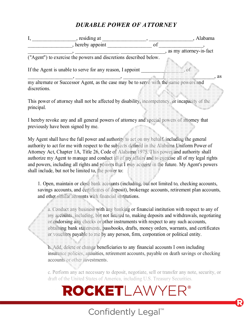 free printable durable power of attorney form alabama free printable durable power of attorney form alabama