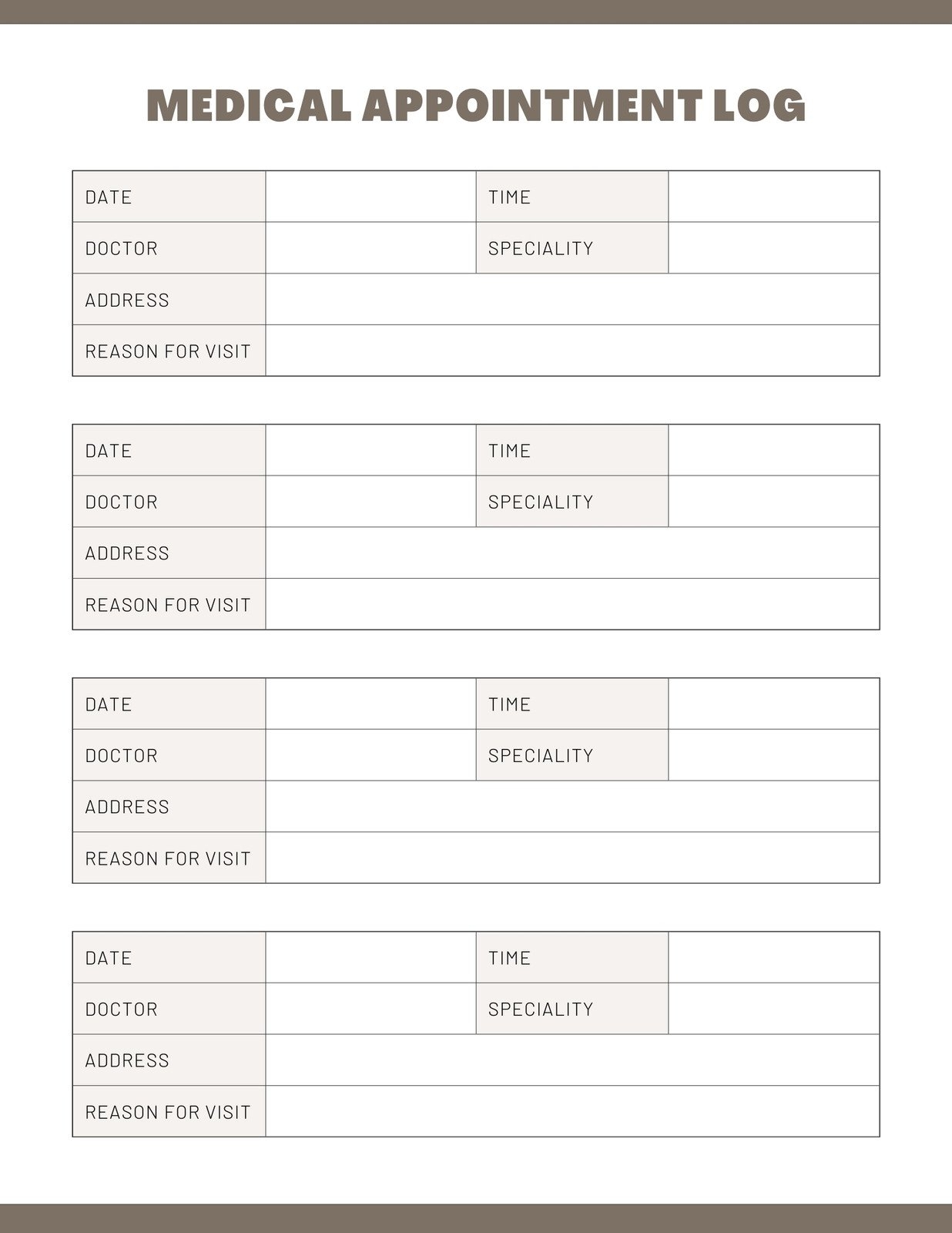 Free And Customizable Appointment Templates