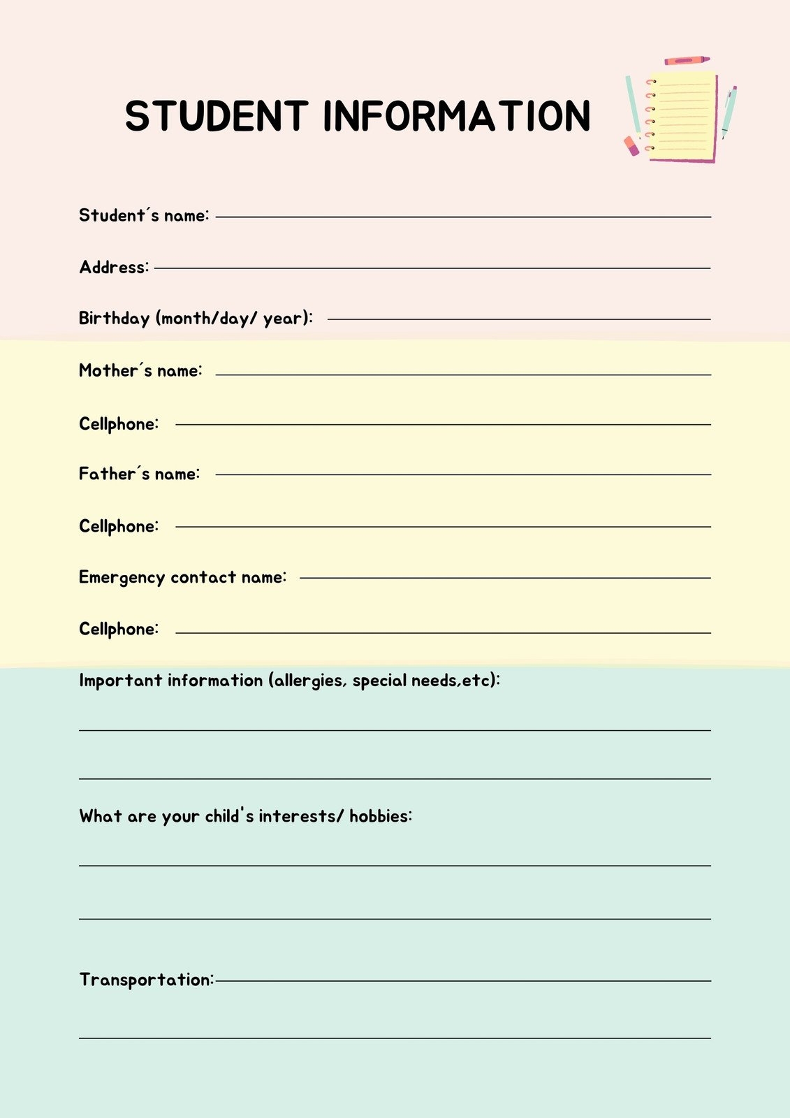 Free And Customizable Student Templates