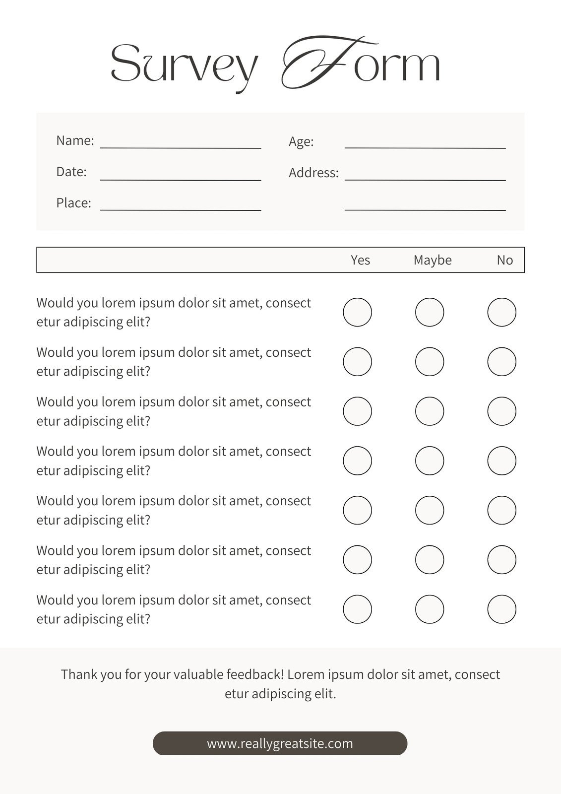 Free And Customizable Survey Templates Free And Customizable Survey Templates