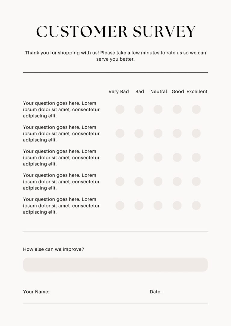 Free And Customizable Survey Templates