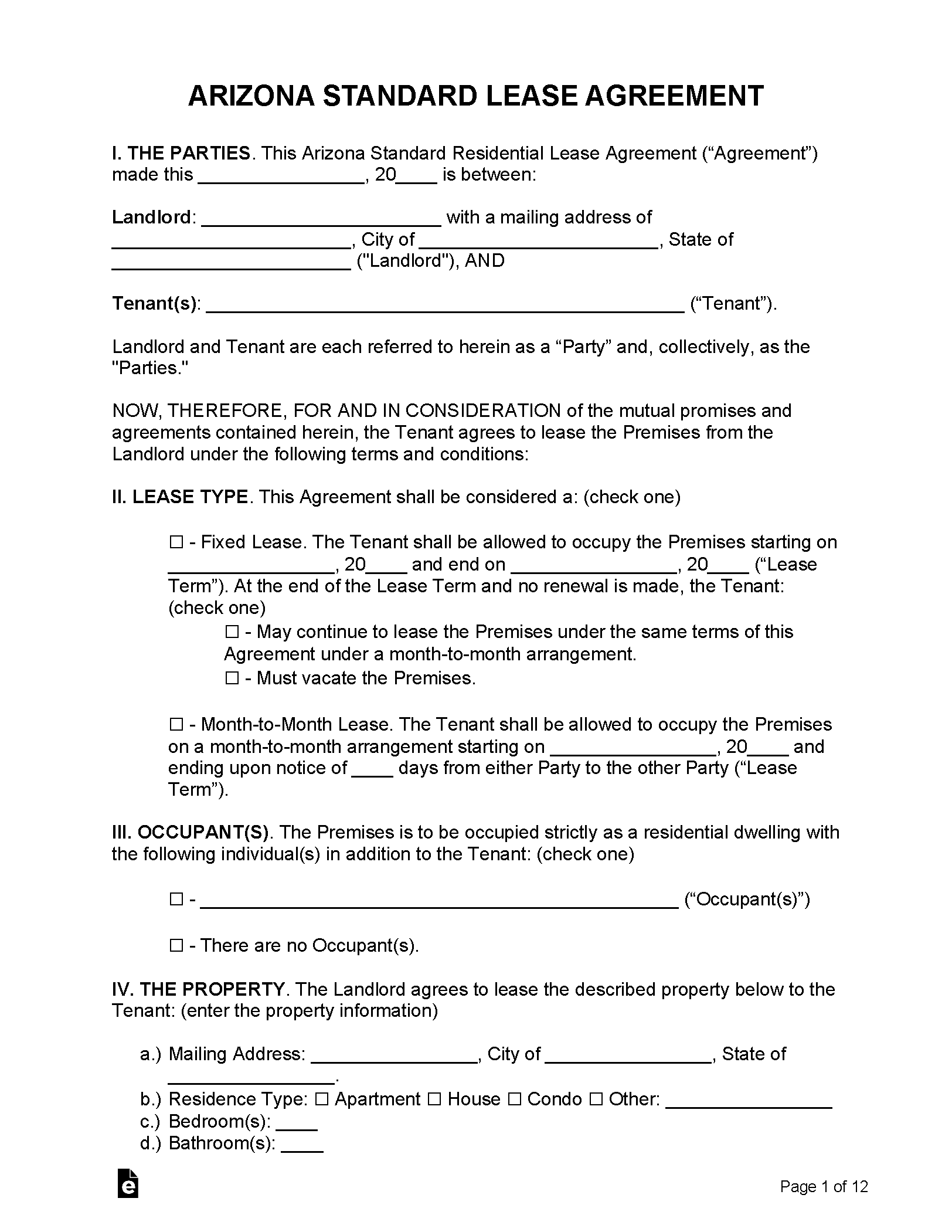 apartment rental agreement