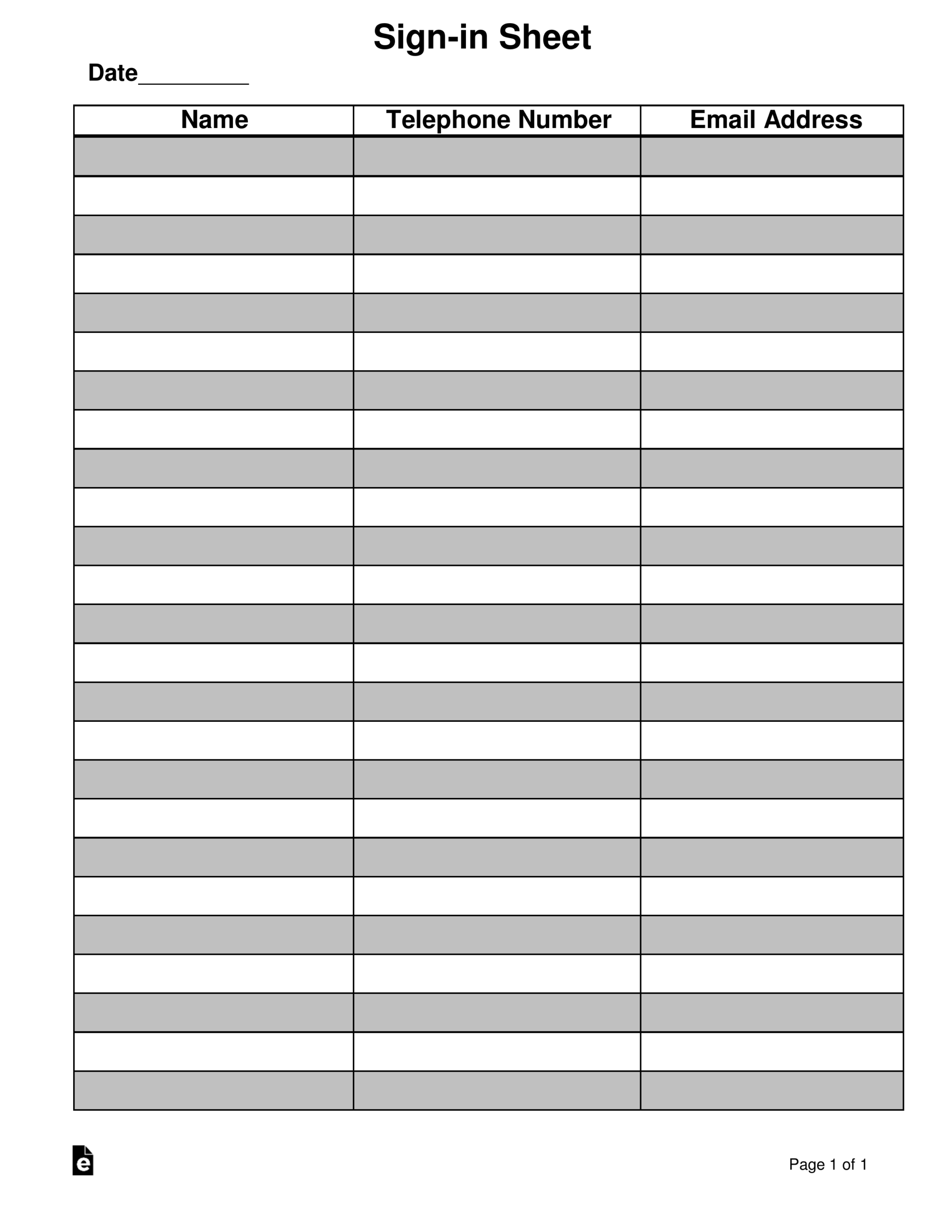 printable attendance form