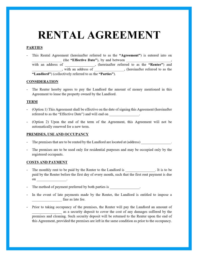 house lease agreement