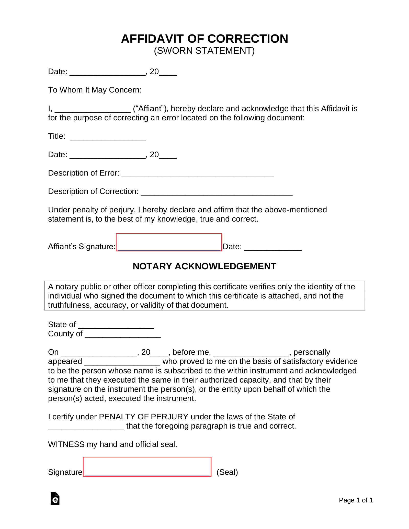 Free Blank Affidavit Templates 17 PDF Word EForms