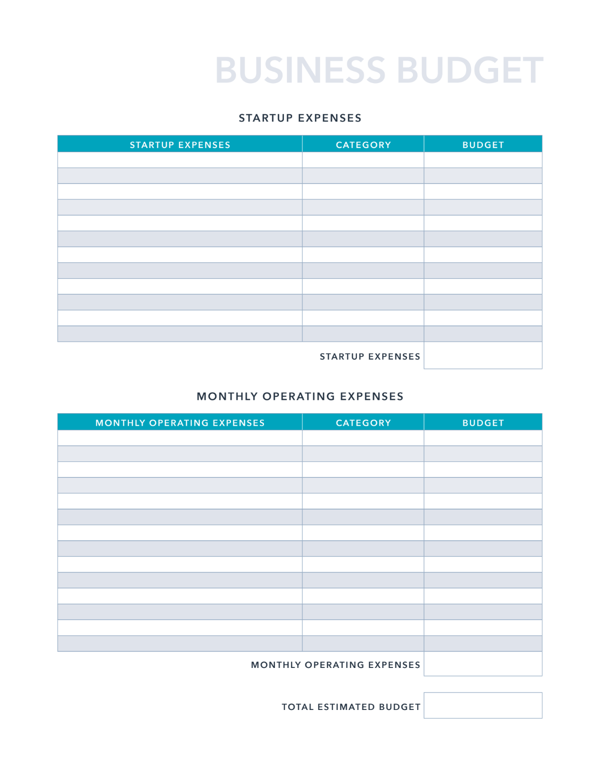Free Business Budget Template For Excel PDF Google Sheets HubSpot