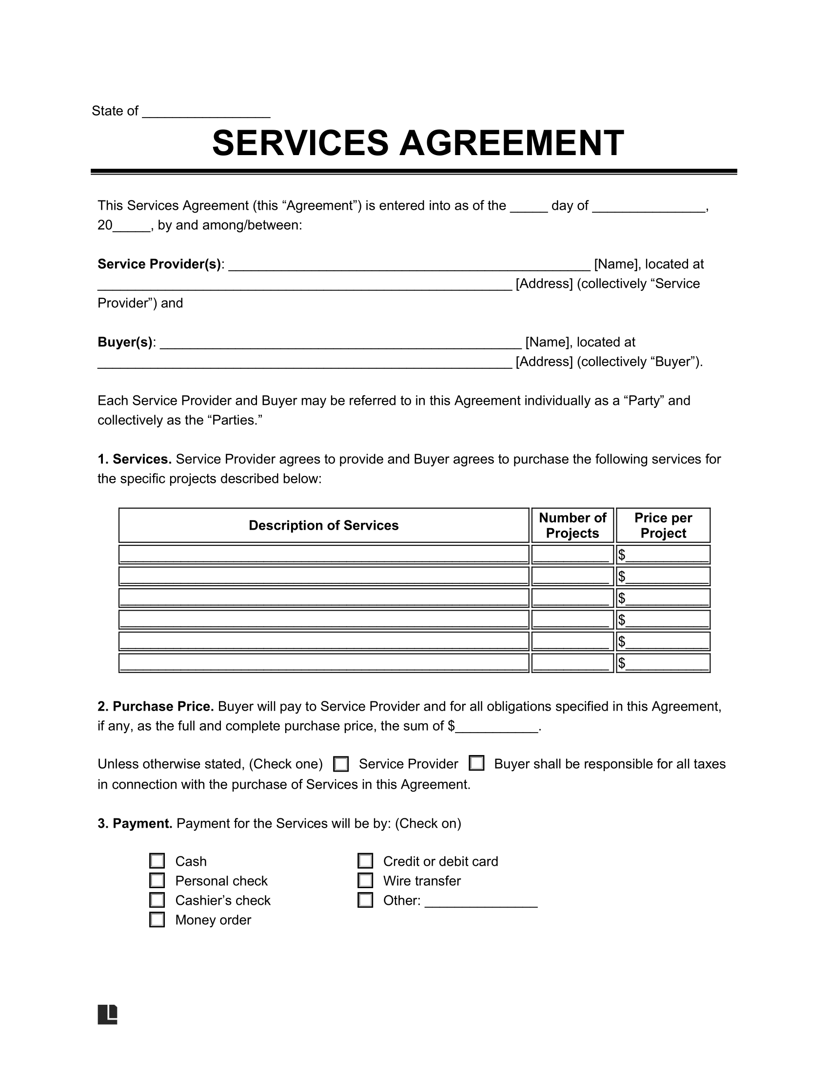 Free Business Contract Template Business Agreement Forms For Services Sales And Partnerships