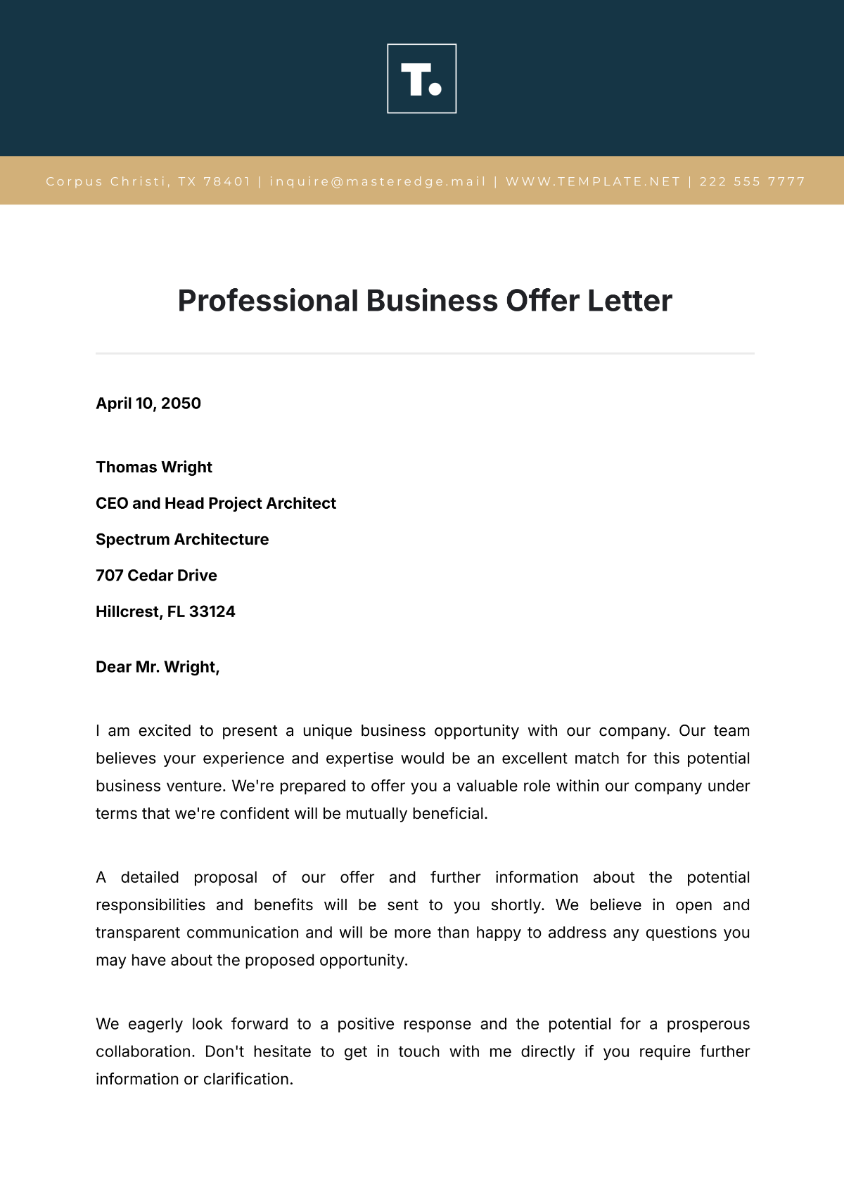 business letter business letter