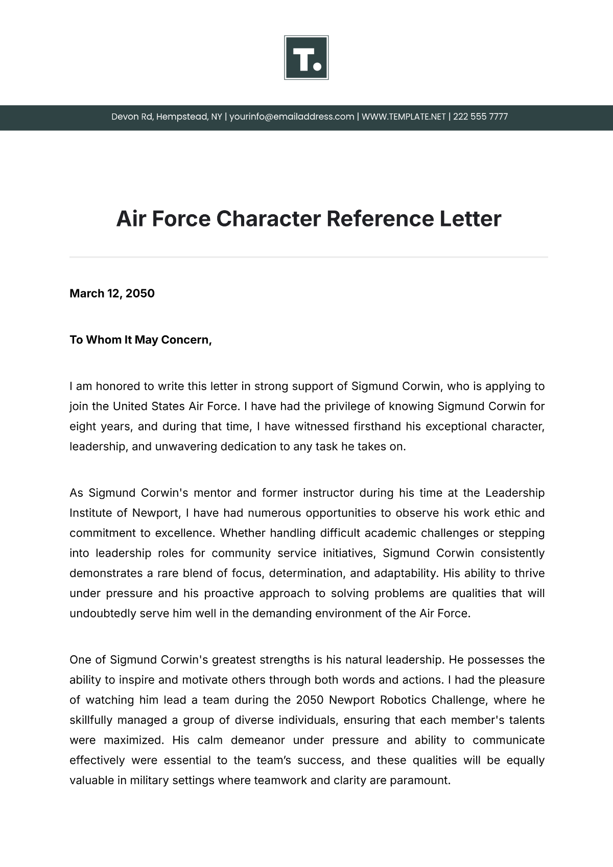 Free Character Letter Templates Editable And Printable Free Character Letter Templates Editable And Printable