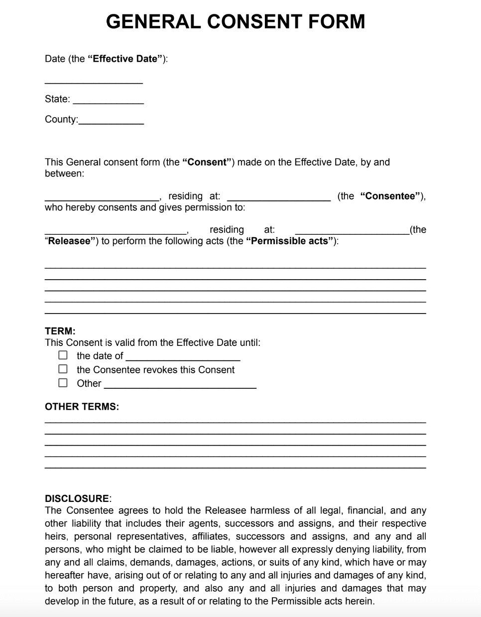 Free Consent Form Template PDF Word Jurizmo