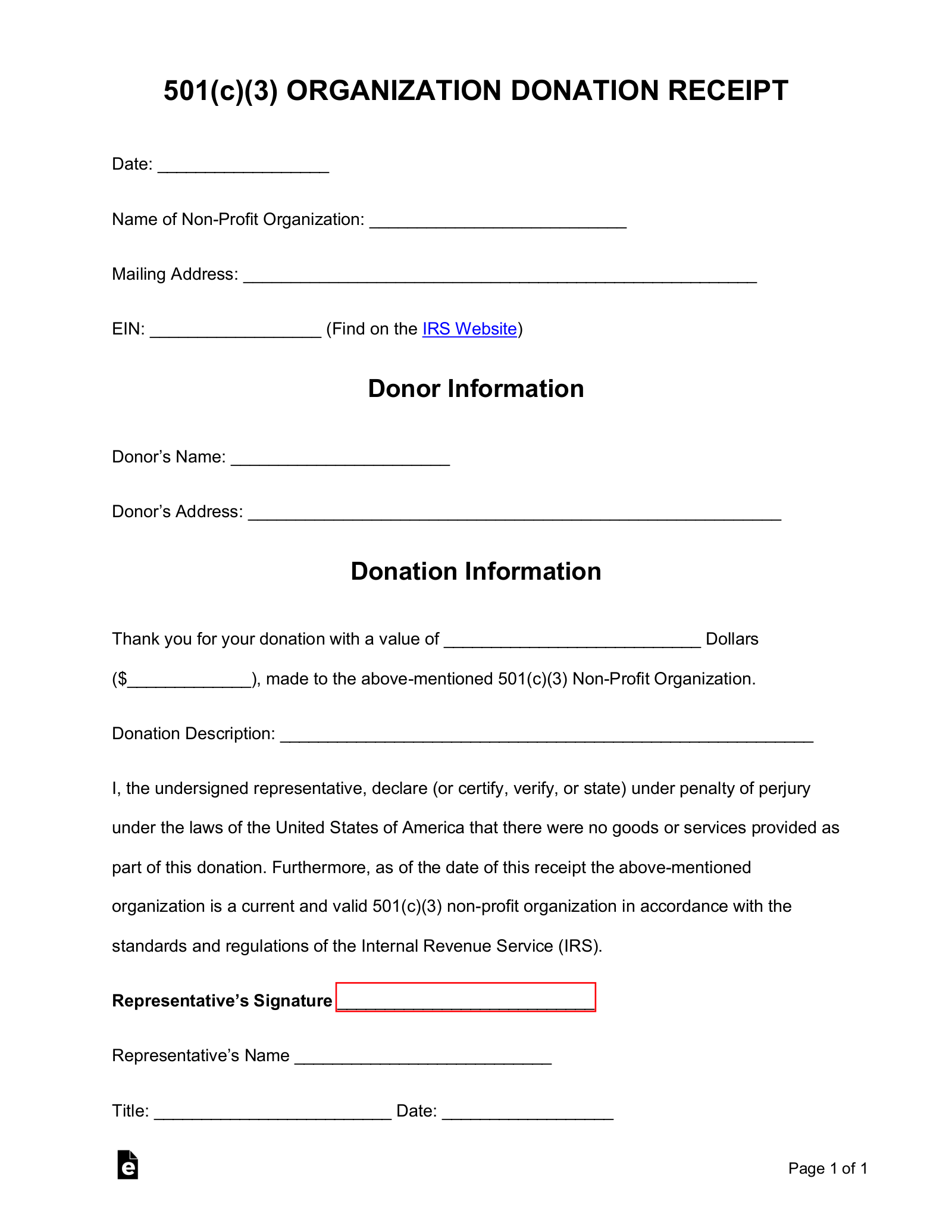 printable donation form