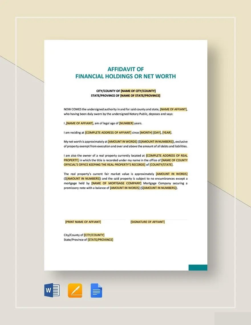 Free Editable Affidavit Templates In Google Docs To Download