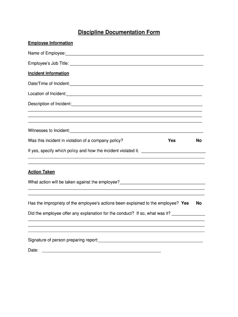 Free Employee Discipline Form Template Word Fill Out Sign Online DocHub