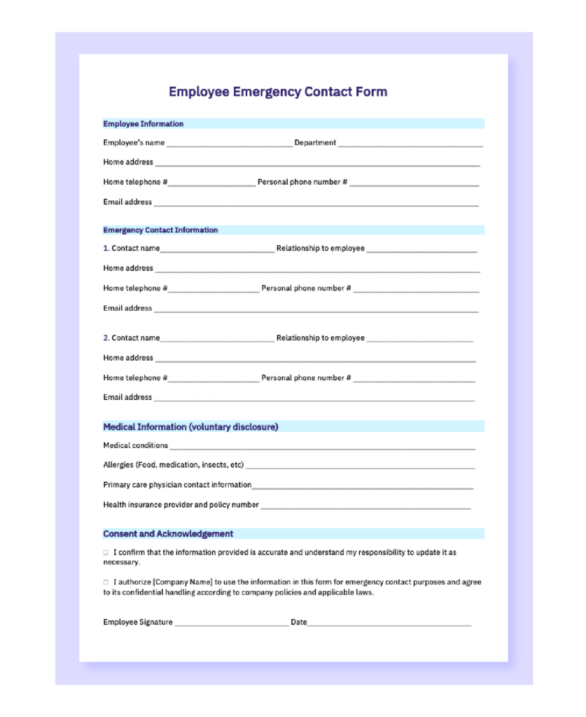 contact information form