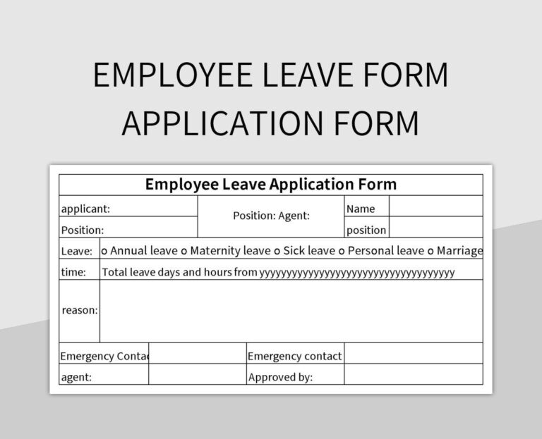 Free Employee Leave Form Templates For Google Sheets And Microsoft Excel Slidesdocs