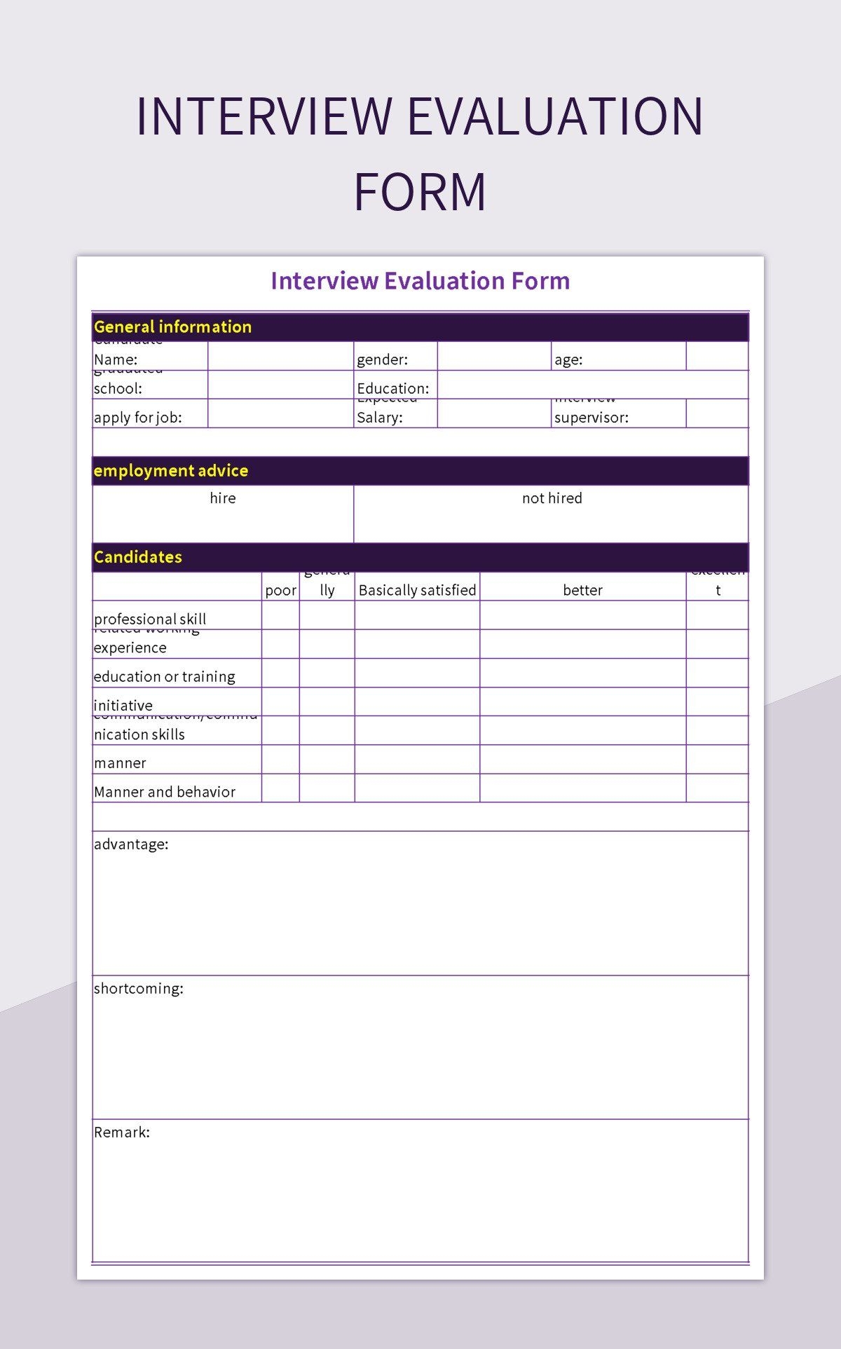 interview feedback form
