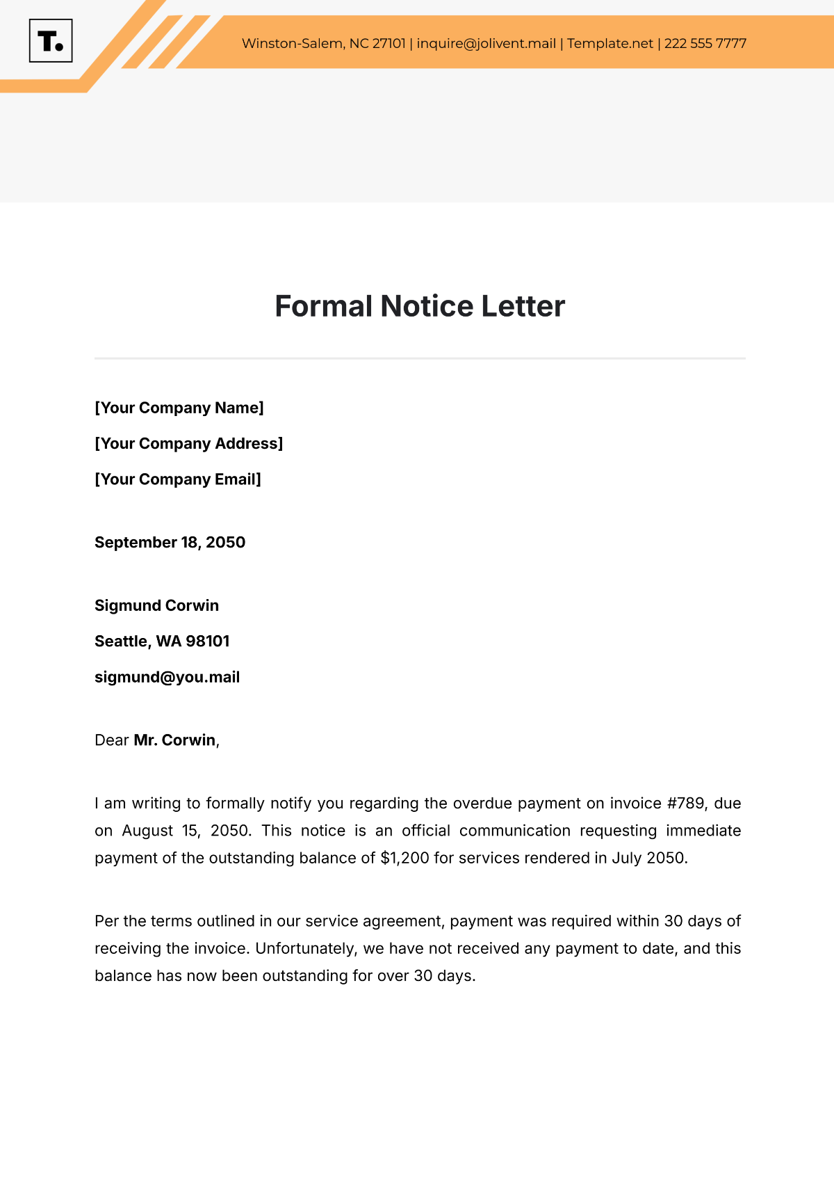 Free Formal Letter Templates Editable And Printable