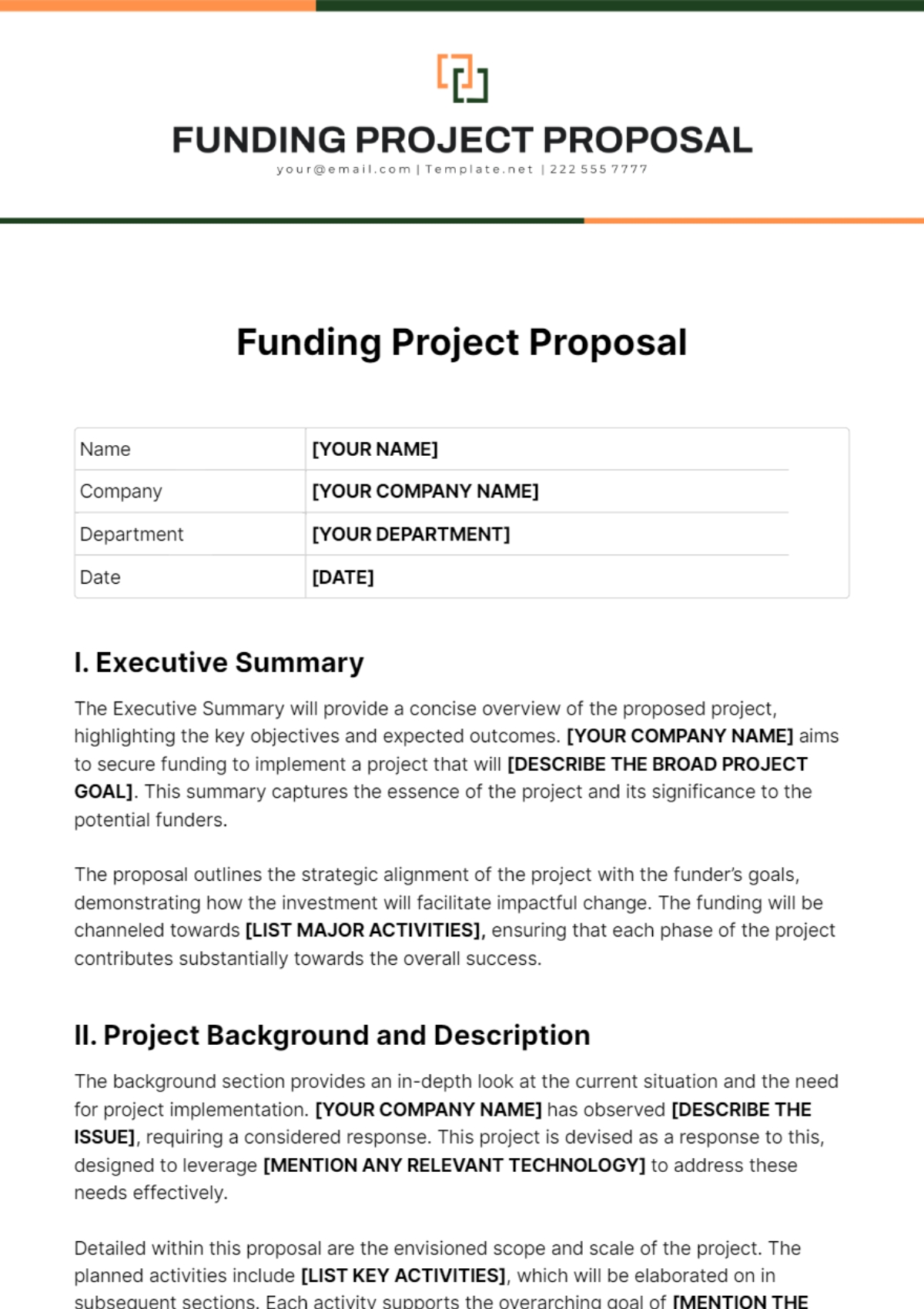 Free Funding Project Proposal Template To Edit Online
