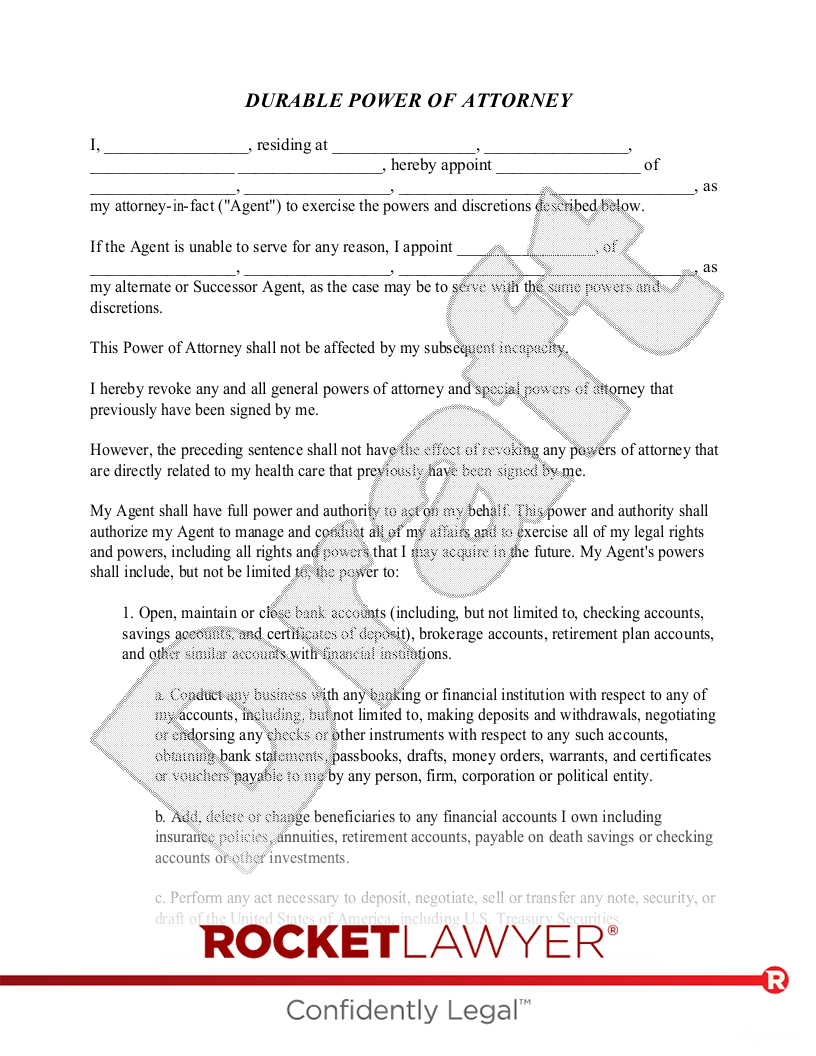 Free General Power Of Attorney Template Rocket Lawyer Free General Power Of Attorney Template Rocket Lawyer