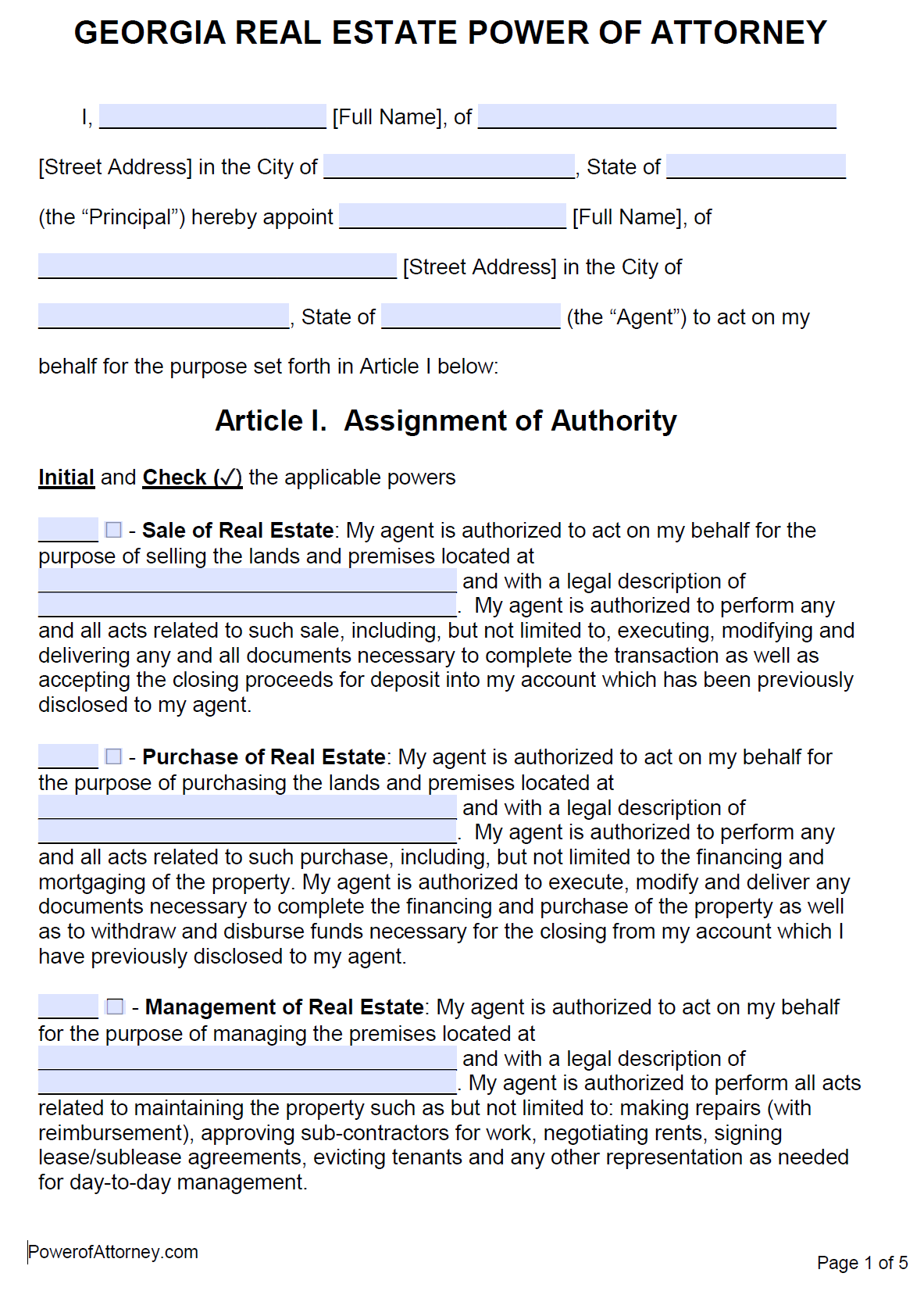 free printable durable power of attorney form georgia free printable durable power of attorney form georgia