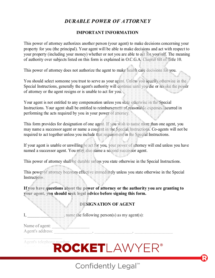 free printable power of attorney form georgia free printable power of attorney form georgia