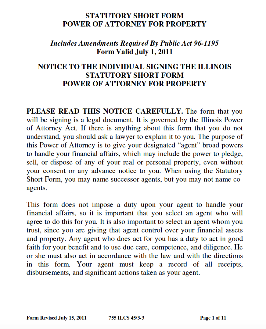 free blank printable medical power of attorney forms illinois