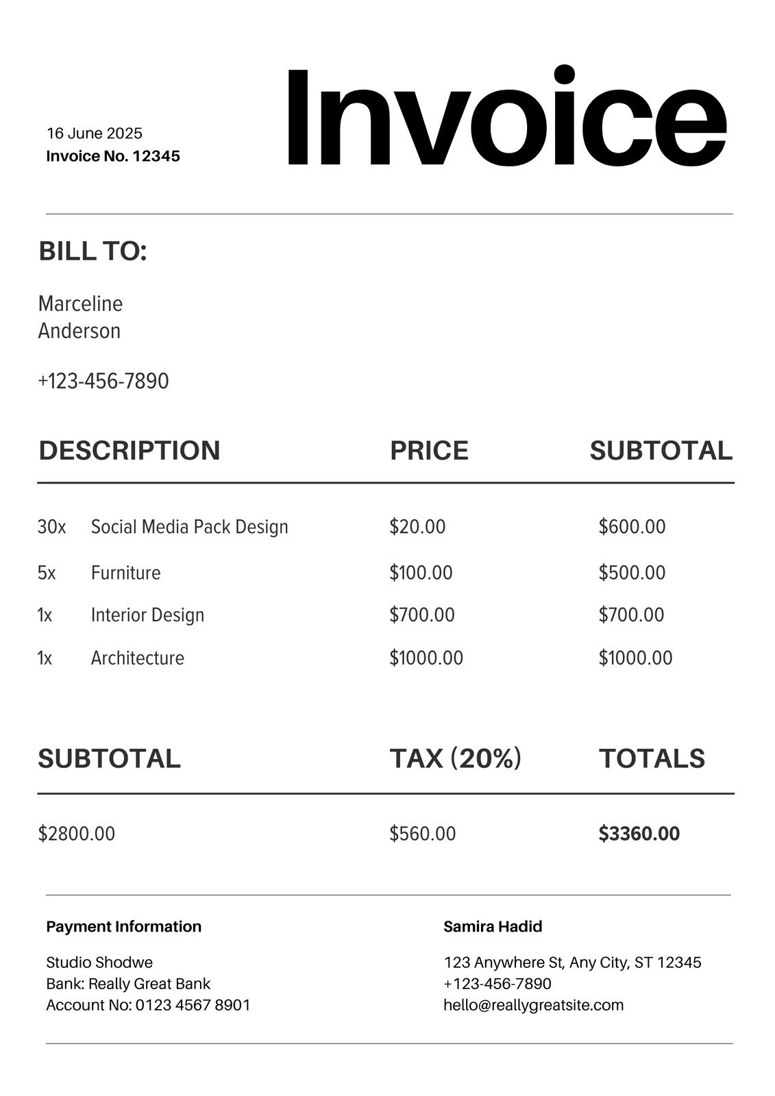 Free Invoice Generator Free Invoice Templates Canva