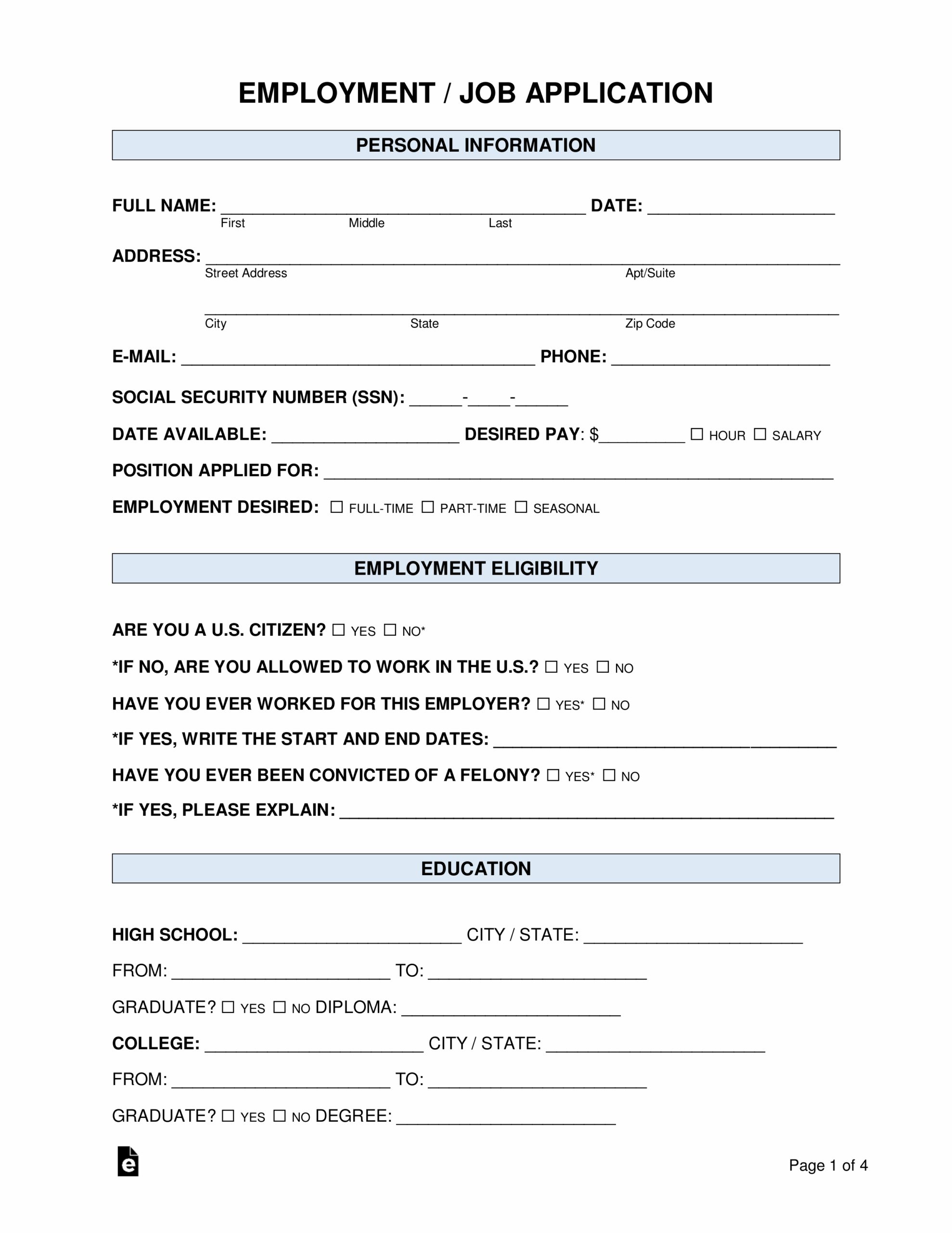 free printable application forms free printable application forms