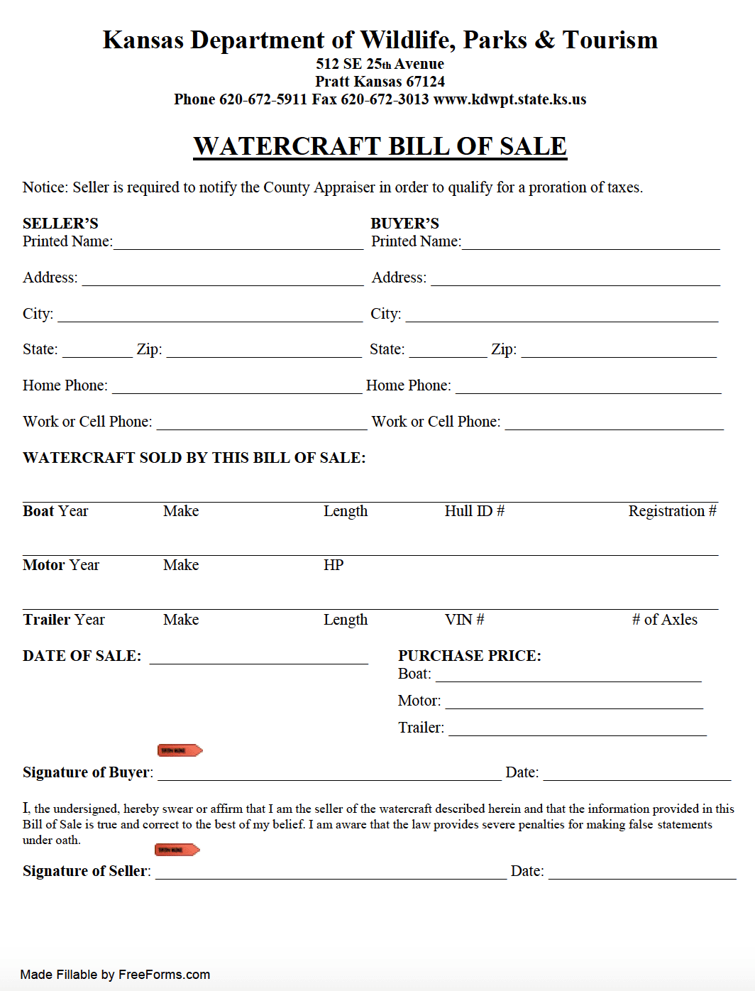 Free Kansas Boat Vessel Bill Of Sale Form PDF Free Kansas Boat Vessel Bill Of Sale Form PDF