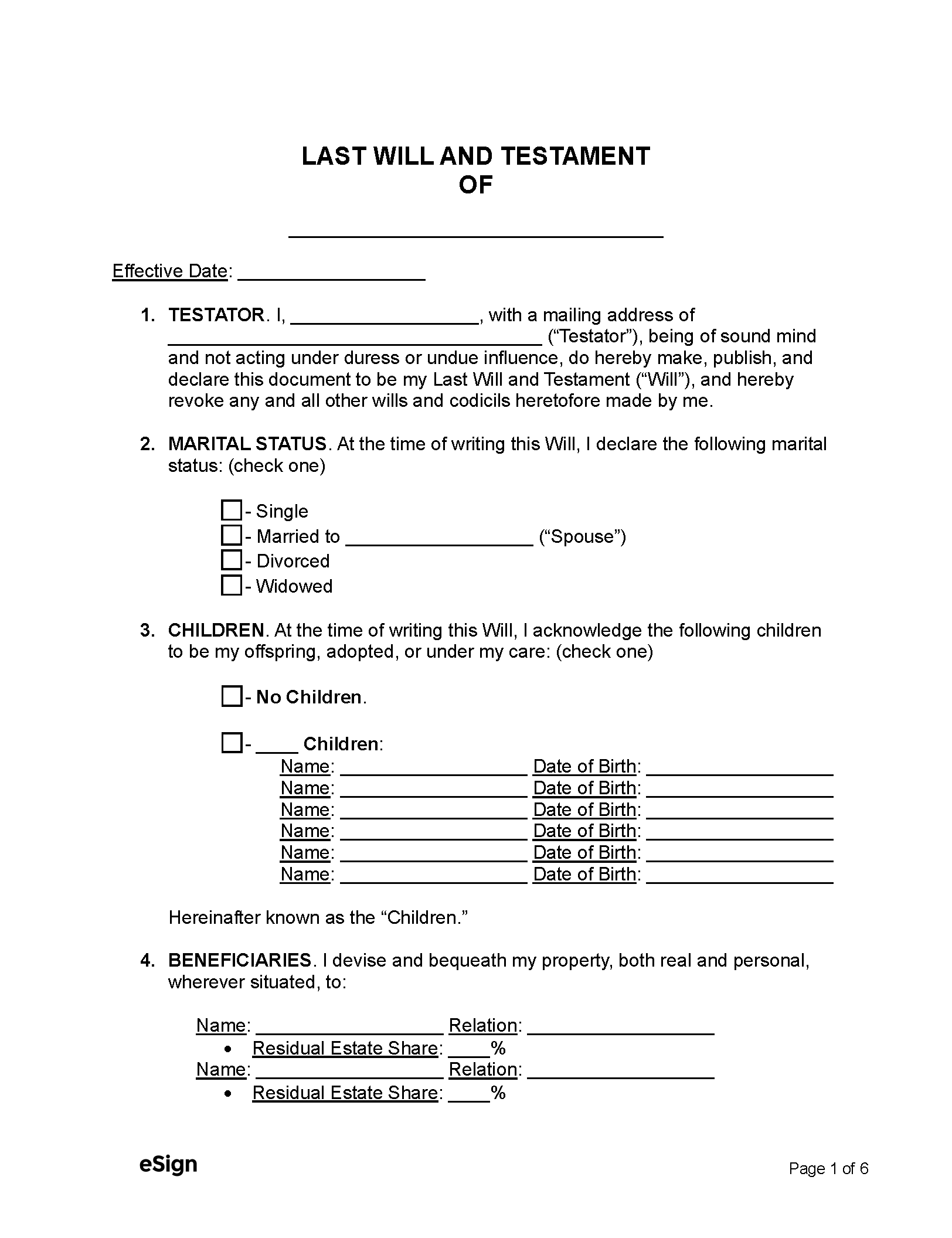 Free Last Will And Testament Template Templates 2 PDF Word Free Last Will And Testament Template Templates 2 PDF Word