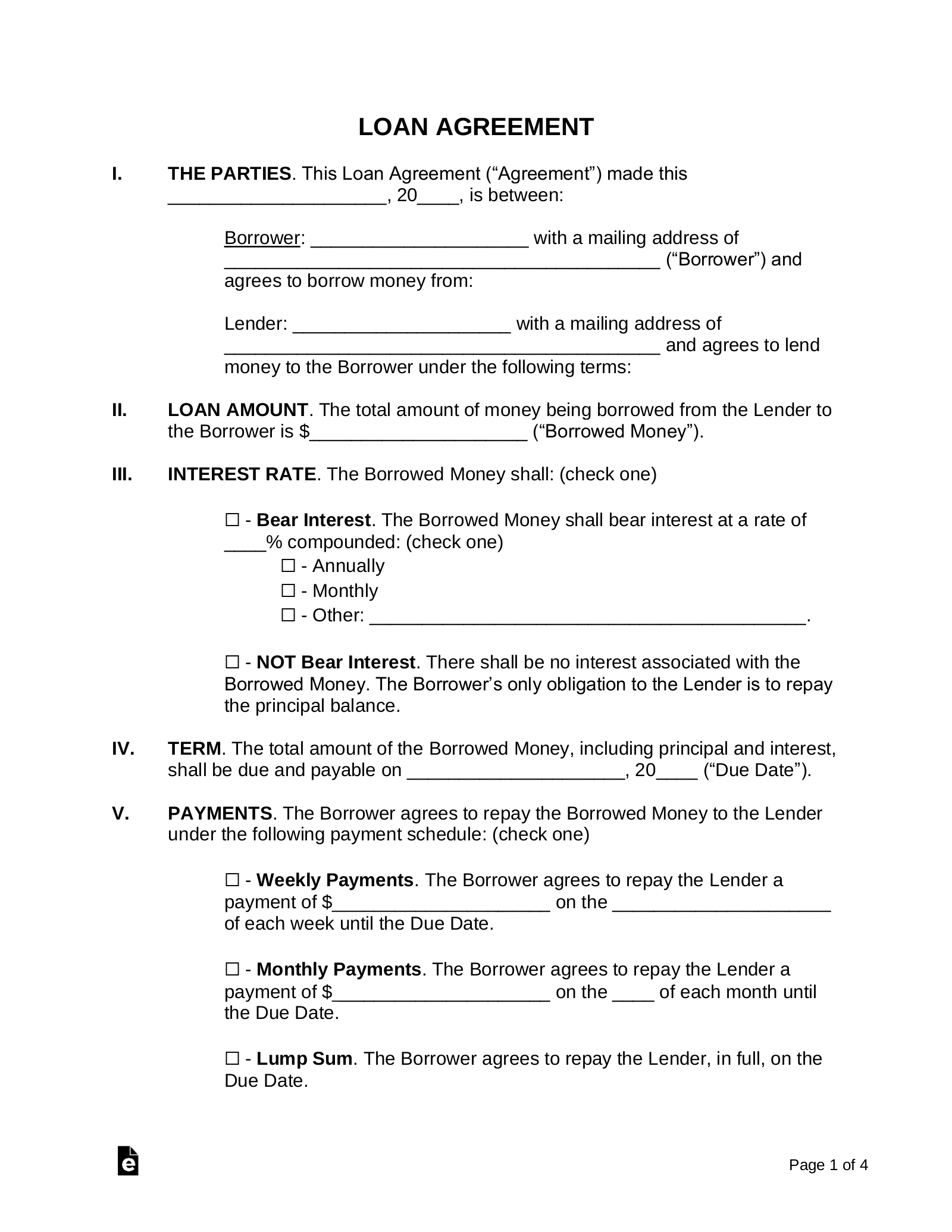 Free Loan Agreement Templates 10 PDF Word EForms Free Loan Agreement Templates 10 PDF Word EForms