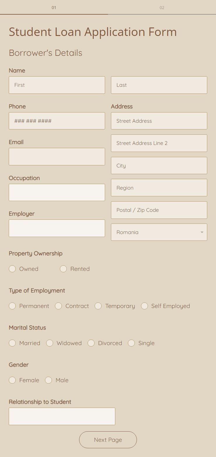 Free Loan Forms Form Templates 123FormBuilder