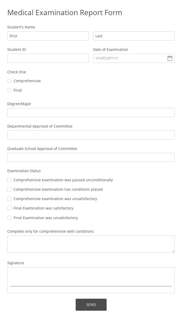 Free Medical Examination Report Form Template Free Medical Examination Report Form Template