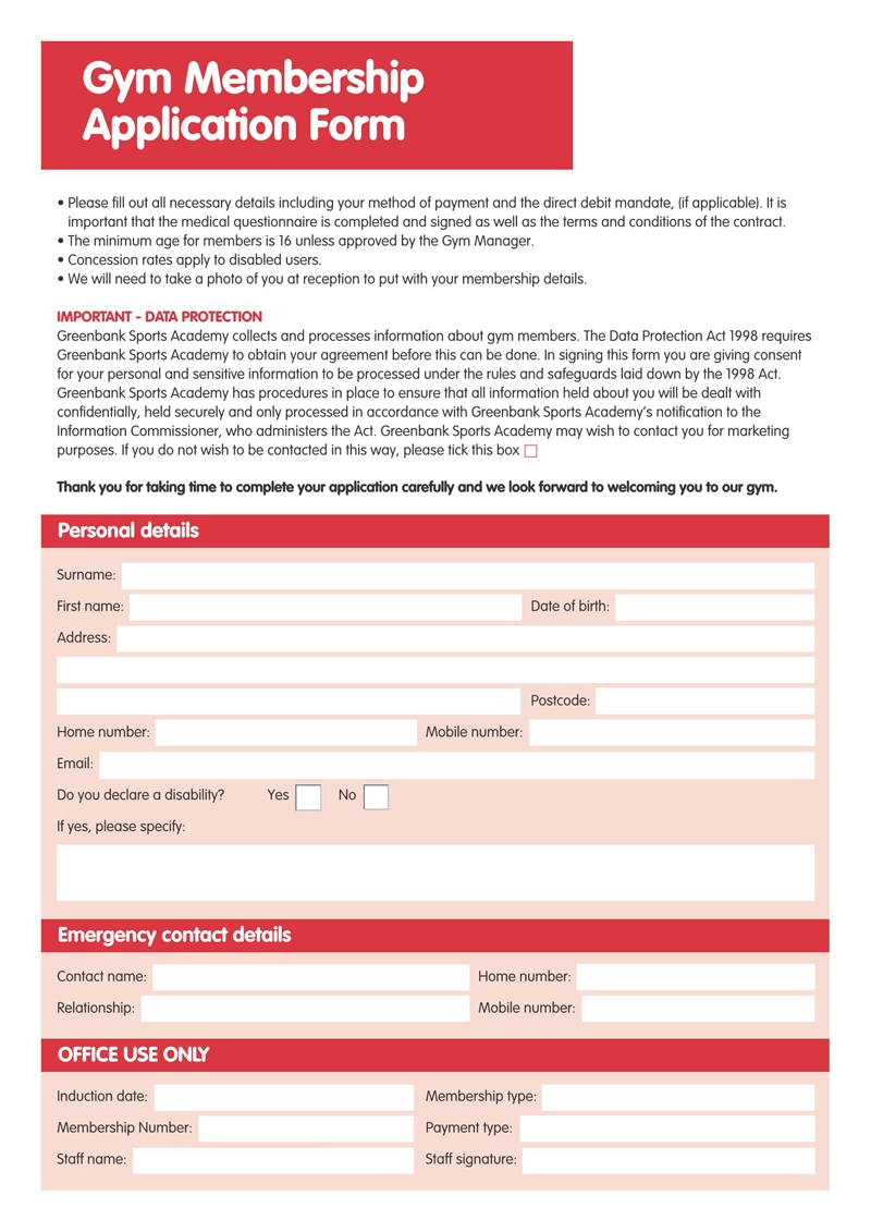 Free Membership Form Templates What To Include Examples 