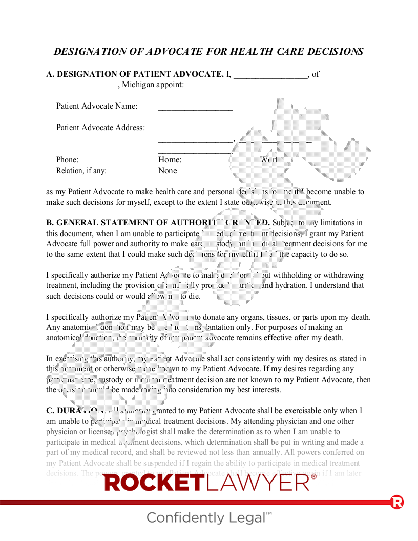 Free Michigan Healthcare POA Template FAQs Rocket Lawyer Free Michigan Healthcare POA Template FAQs Rocket Lawyer