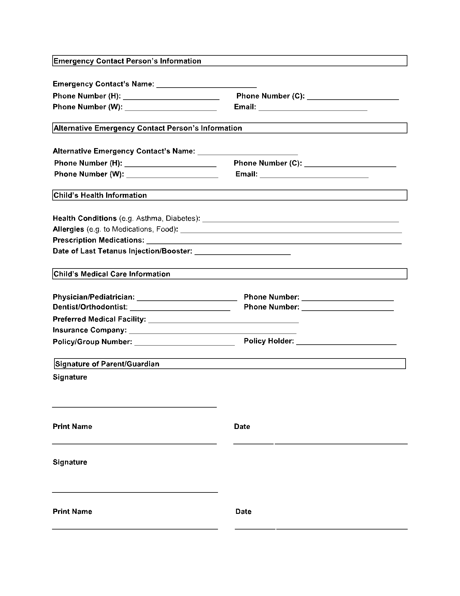 Free Minor Child Medical Consent Form Template CocoSign
