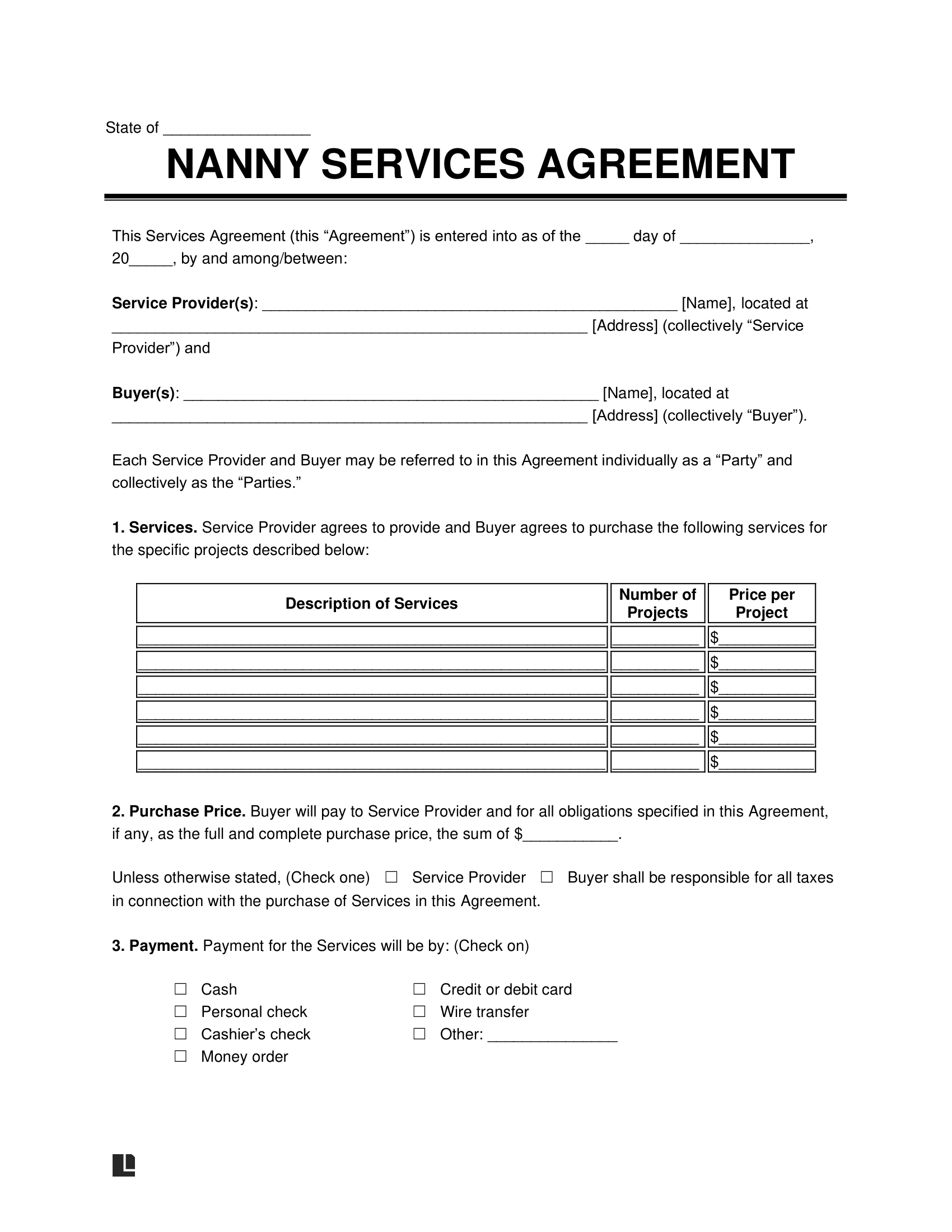 Free Nanny Contract Template PDF Word Free Nanny Contract Template PDF Word