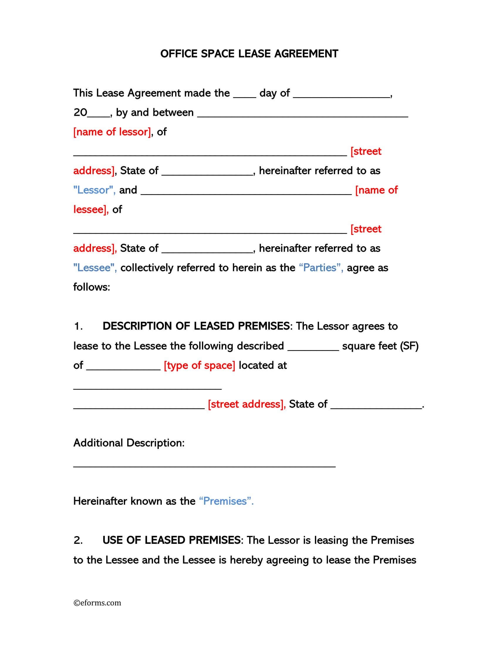 Free Office Space Lease Agreement Template Word PDF Free Office Space Lease Agreement Template Word PDF